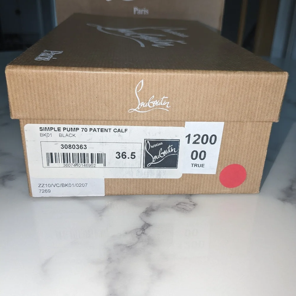 Christian Louboutin Simple Pump 70mm Black Patent Calf - Size 36.5 - Picture 10 of 15